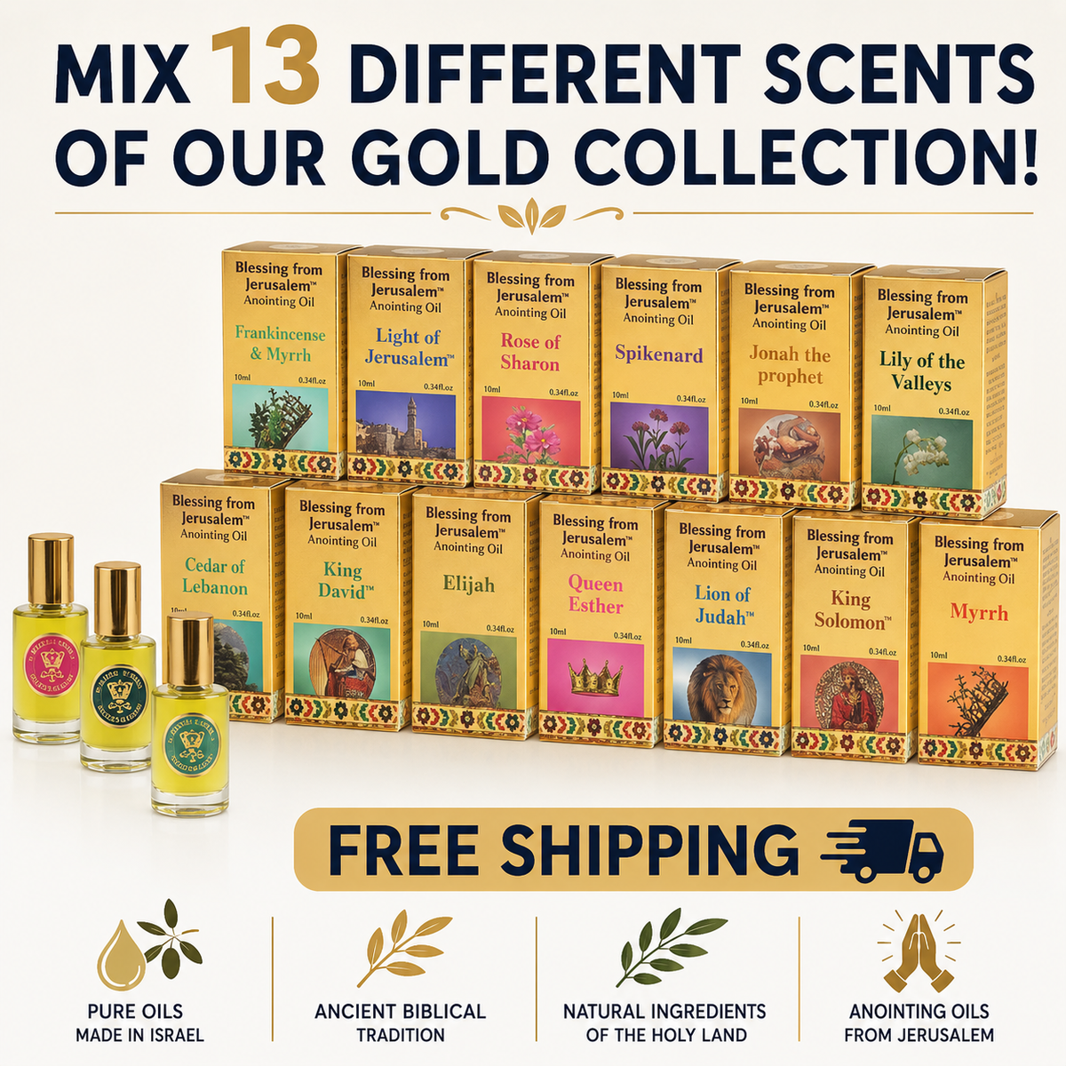 Special Deal Buy 13 at 129.90$ - Free shipping Anointing Oils 12 ml , 0.4 fl.oz Gold Collection