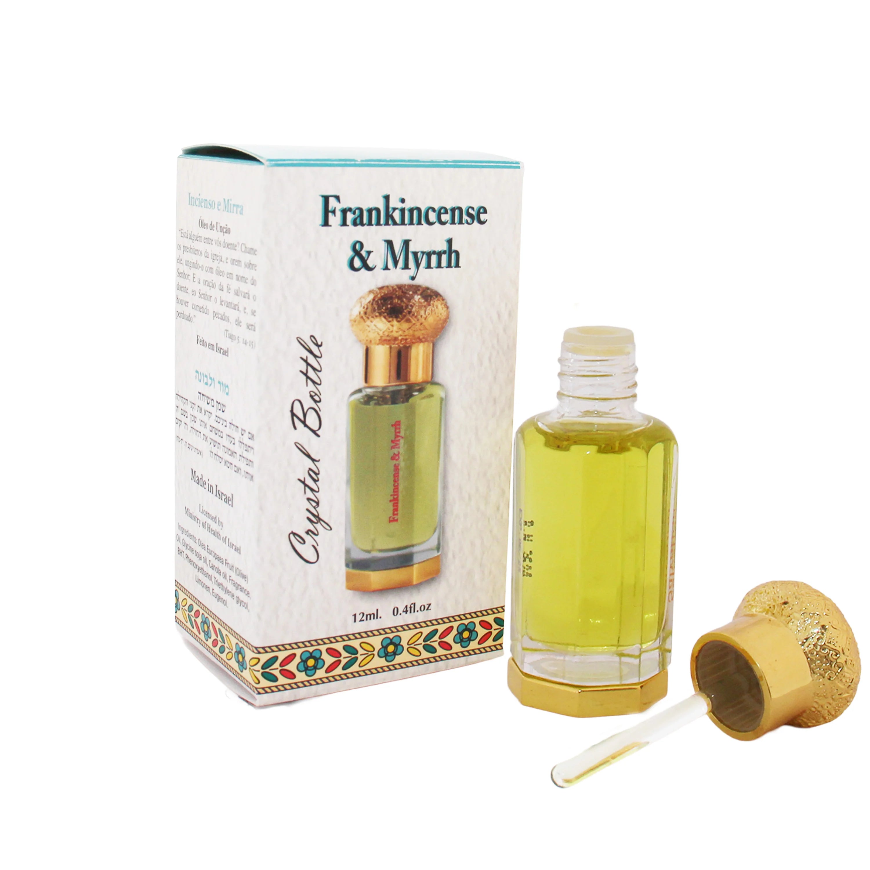 Anointing Oil - Frankincense and Myrrh - Glass Luxury crystal bottle 12 ml, 0.4 fl.oz. - The Peace Of God®