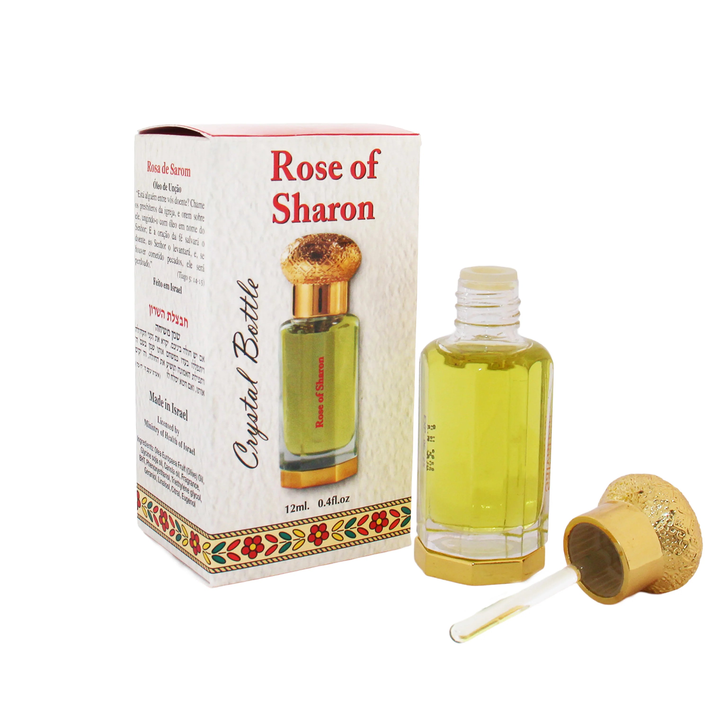 Anointing Oil - Rose of Sharon - Glass Luxury crystal bottle 12 ml, 0.4 fl.oz. - The Peace Of God®