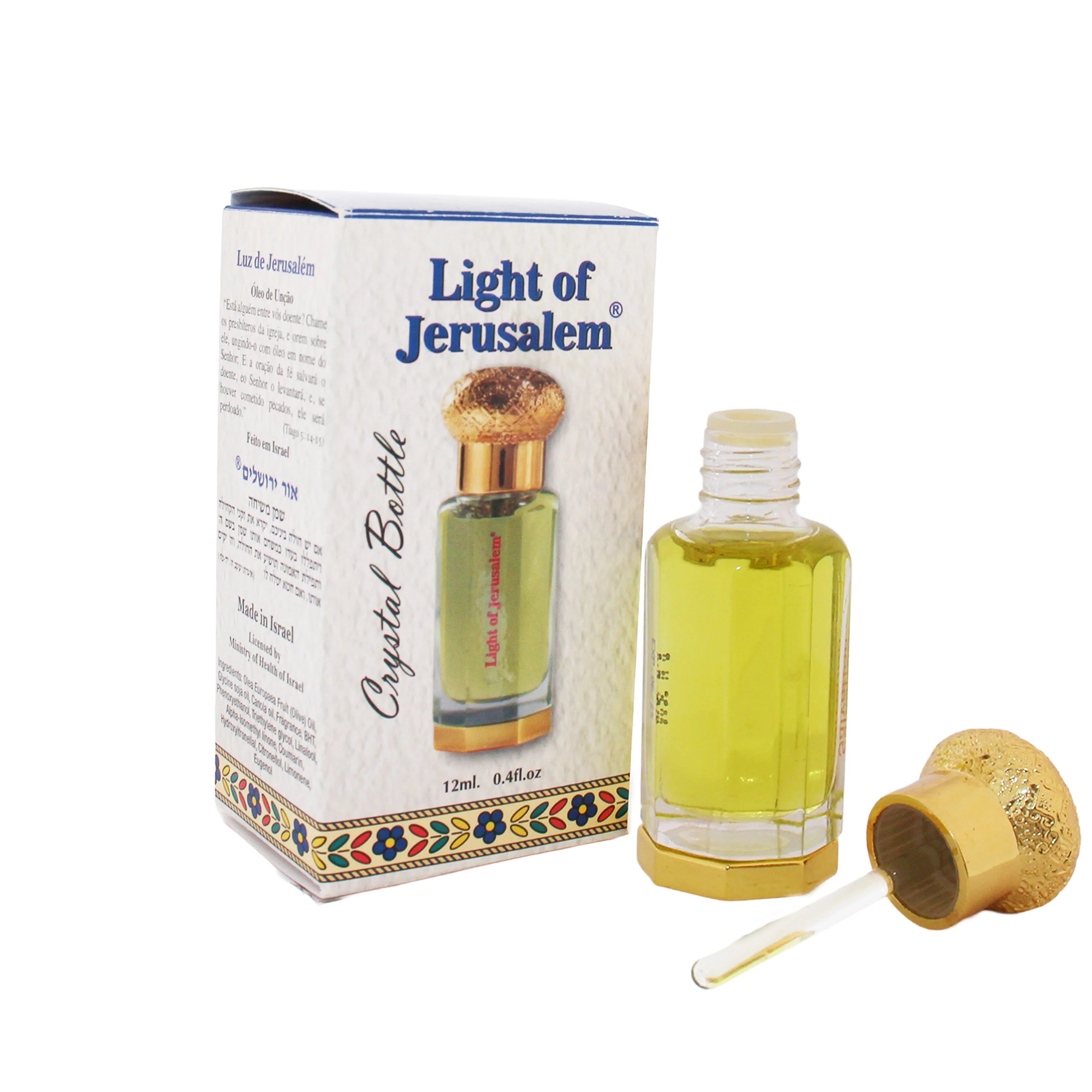 Anointing Oil - Light of Jerusalem - Glass Luxury crystal bottle 12 ml, 0.4 fl.oz. - The Peace Of God®