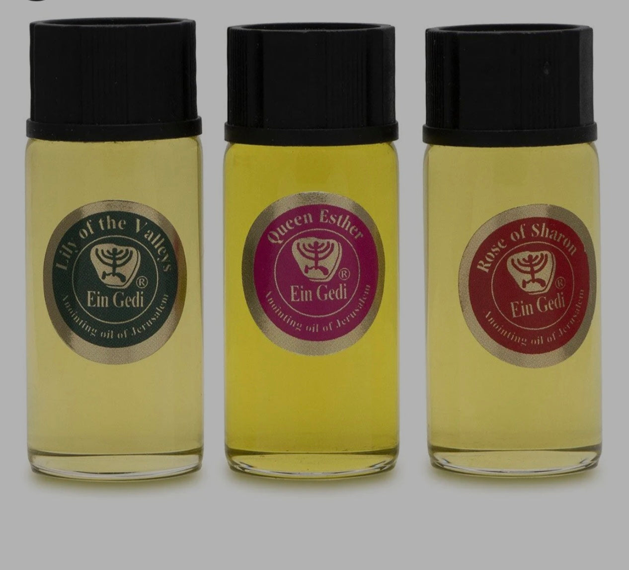 The Original Perfumes of The Bible , Holy land gift pack 10ml x 3 Anointing oils . rose - lily - queen esther - The Peace Of God®