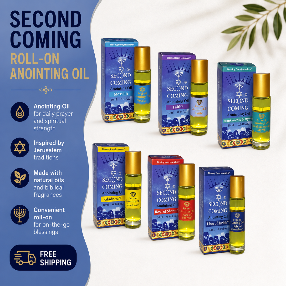 Oferta especial Compre 7 a 49,90 $ - Envío gratis, aceite de unción en roll-on Second Coming 10 ml