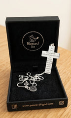 Bible Verse Cross Pendant – "For God So Loved The World" – John 3:16. Sterling Silver - The Peace Of God®