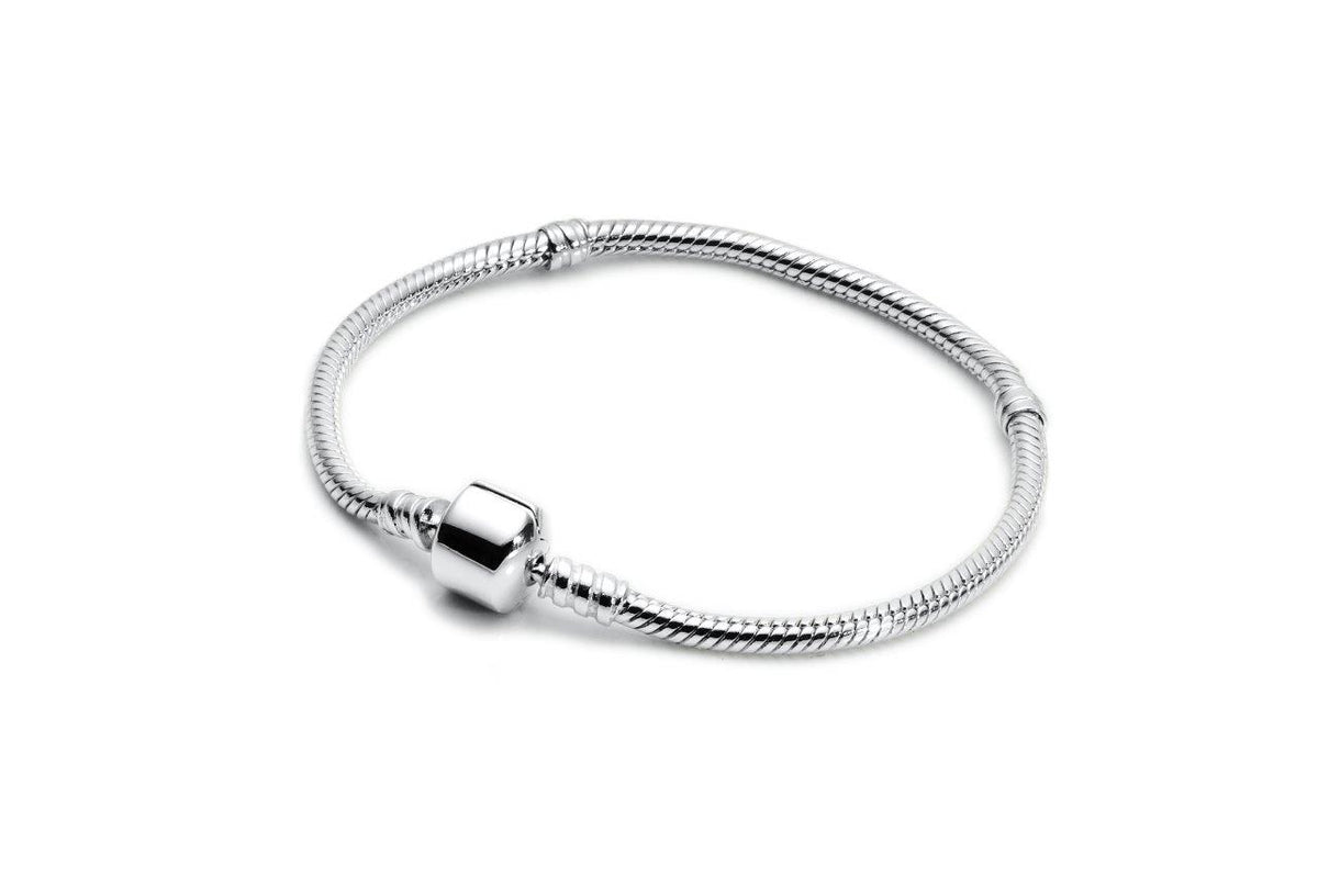 Silver Snake Bracelet with 2 Spacers Beads - The Peace Of God®