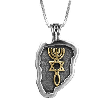 Pendant Messianic Jewelry, Sterling Silver with 9k gold - Grafted In