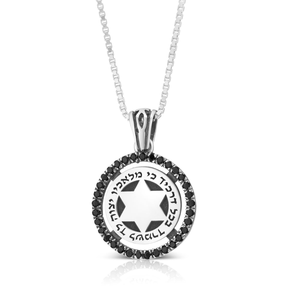 Necklace Star of David With black zircon stone - The Peace Of God®