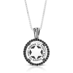 Necklace Star of David With black zircon stone - The Peace Of God®