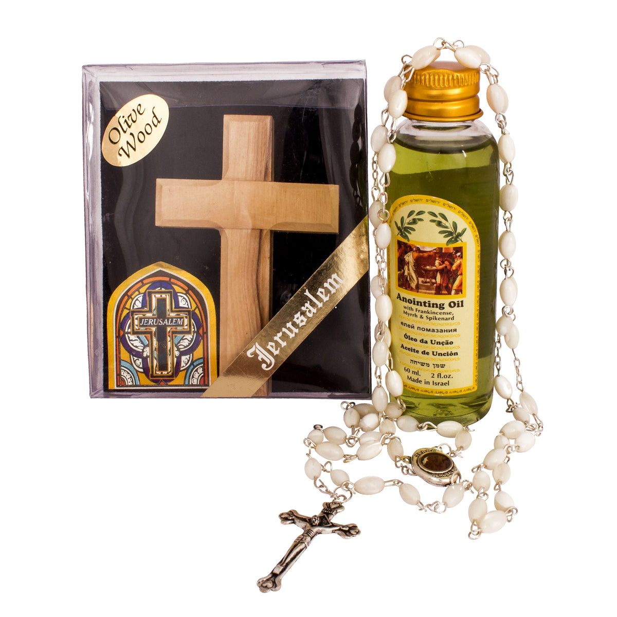 The Peace of God Set -  Special Deal  at $24.9 - Rosary + Olive Wood Cross + Anointing Oil - The Peace Of God®
