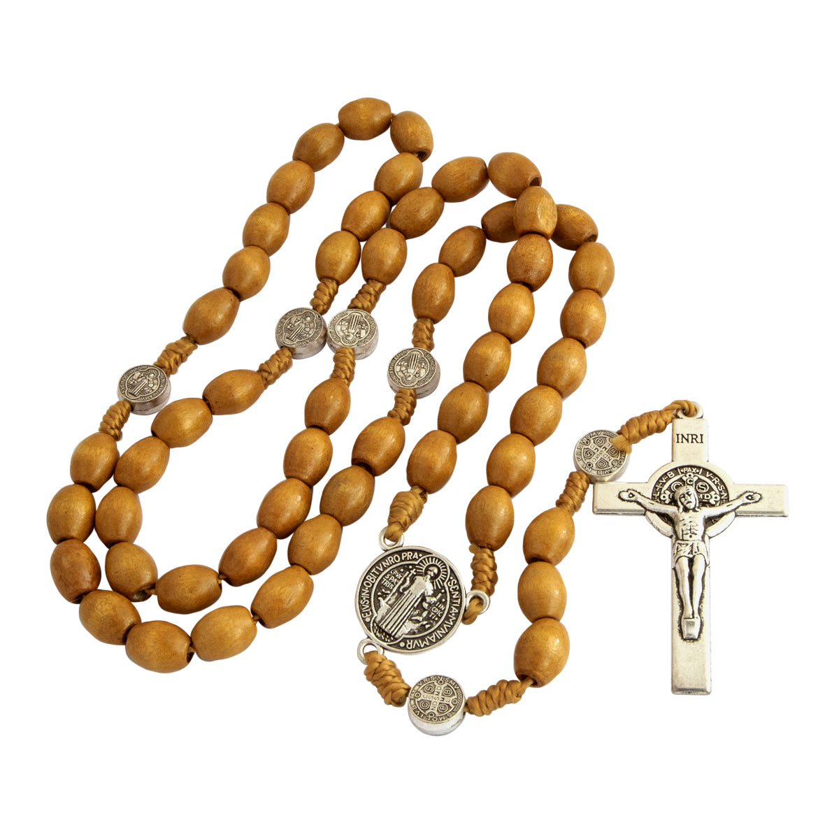 Oval Rosary Prayer Beads Christian Order of St. Benedict Crucifix Necklace - The Peace Of God®