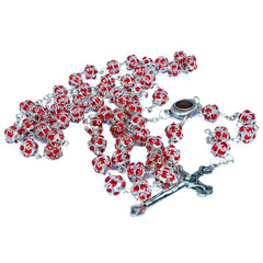 Rosary Beads Prayer Red Crystal w/Сrucifix & Holy Soil from Jerusalem - The Peace Of God®