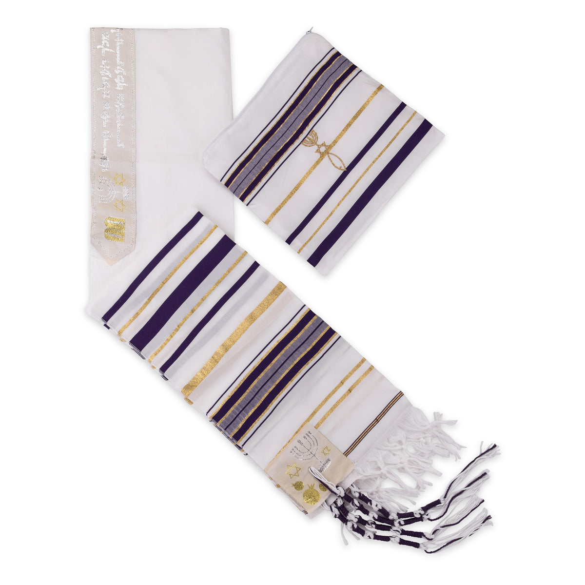 Messianic Tallit for Christian Jewish Prayer , PURPLE