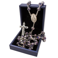 Inri Rosary - Rosary Prayer Beads INRI Rose Blue Crystal - The Peace Of God®