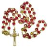 Catholic Rosary Beads Red Crystal Medal Crucifix Prayer Necklace Jerusalem - The Peace Of God®