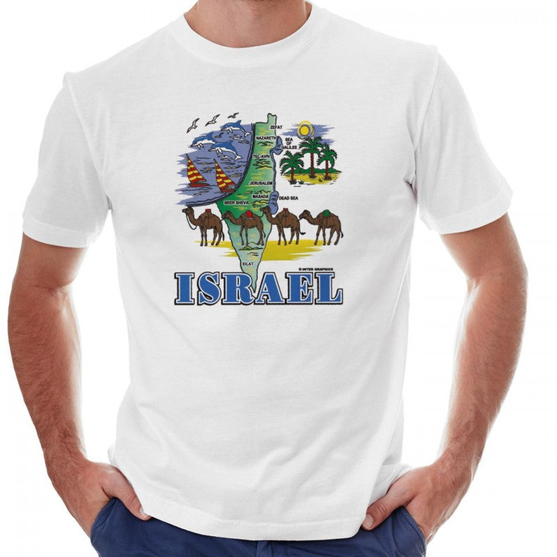 T-Shirt Map of Holy Land, Israel / camel - The Peace Of God®