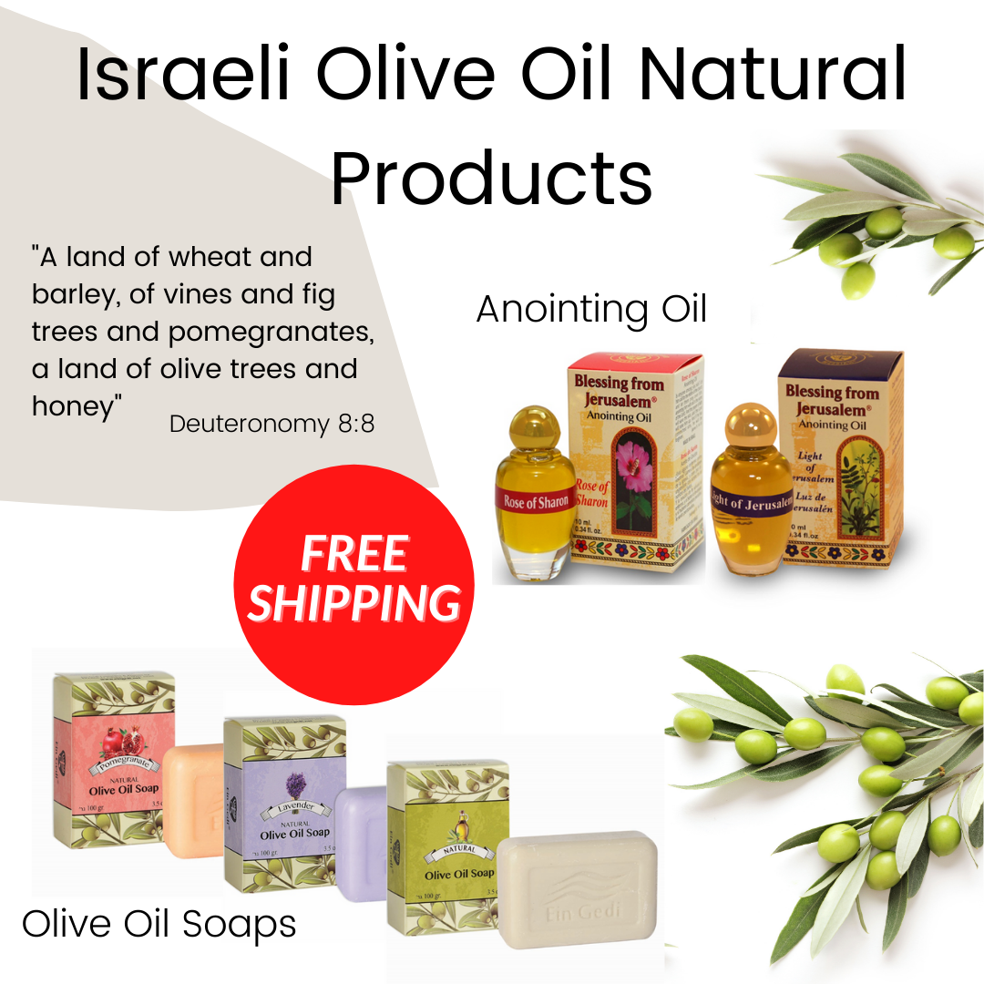 Israeli Olive oil Natural Products - 3 soap & 2 Anointing Oil at 48$ Free shipping - The Peace Of God®