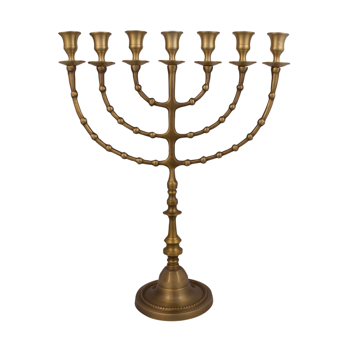Menorah decorated with balls antique bronze finish / 18 inches - 47 cm - The Peace Of God®
