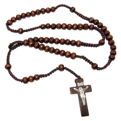 Catholic natural Wooden Prayer Beads brown Rosary with Crucifix from Jerusalem - The Peace Of God®