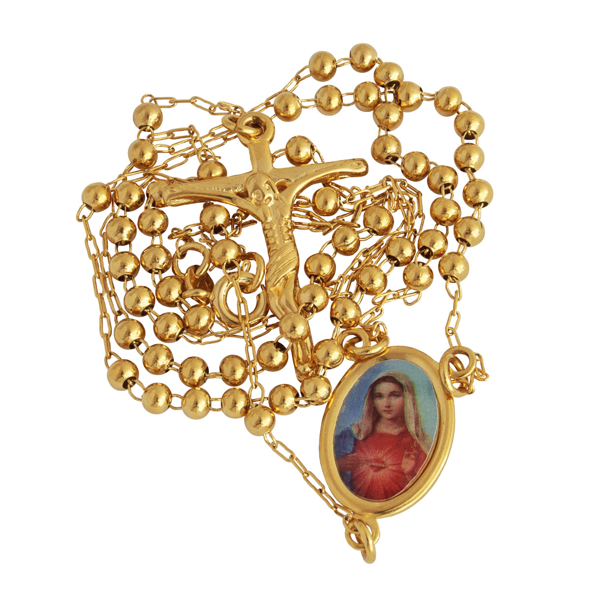 Rosary Beads Pendant Gold Plated 18K Decorated Crucifixion Holy Land - The Peace Of God®