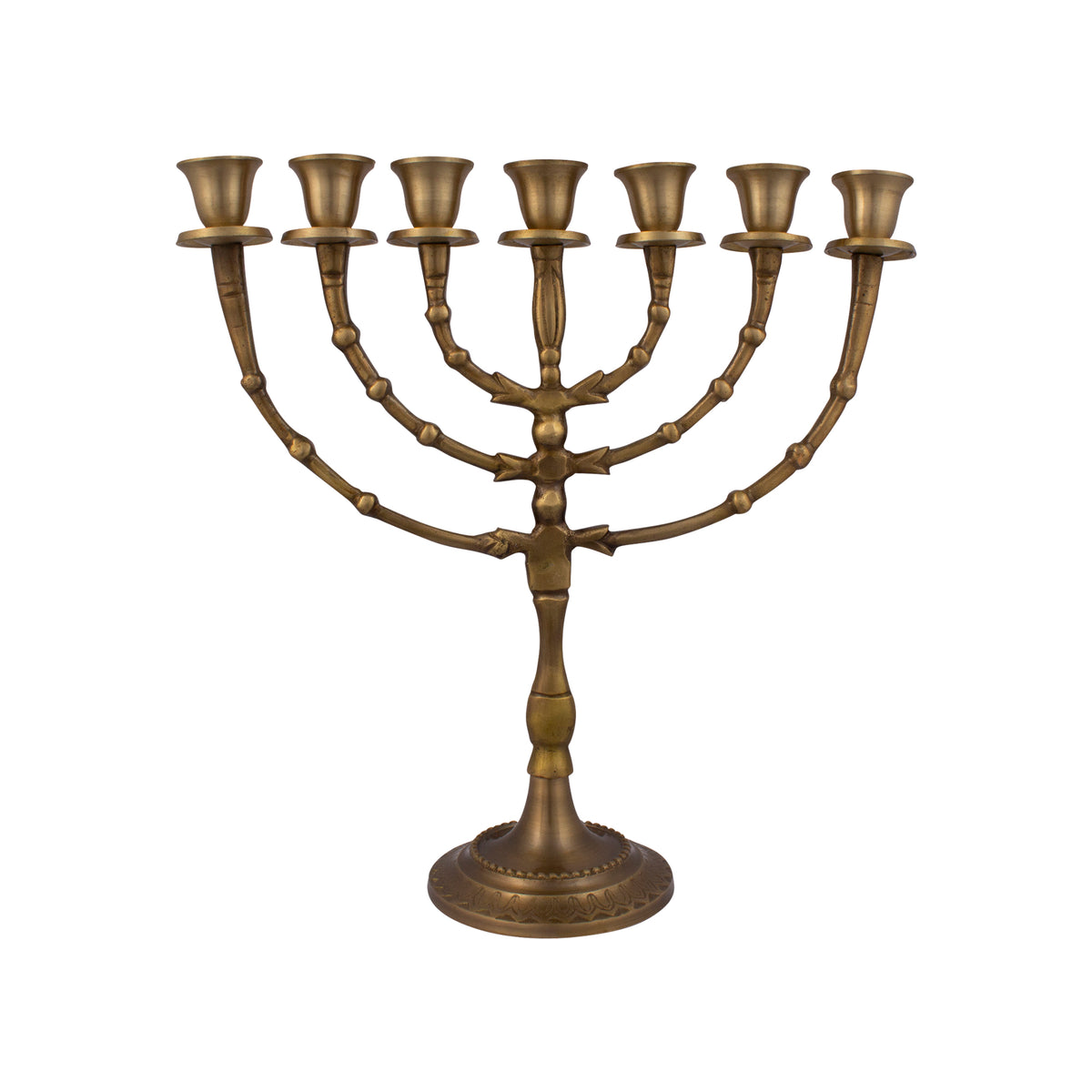A classic menorah decorated with antique bronze finish balls /12 inches -30cm - The Peace Of God®
