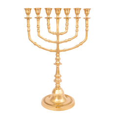 A classic menorah with a shiny brass finish /14 inches - 35cm - The Peace Of God®