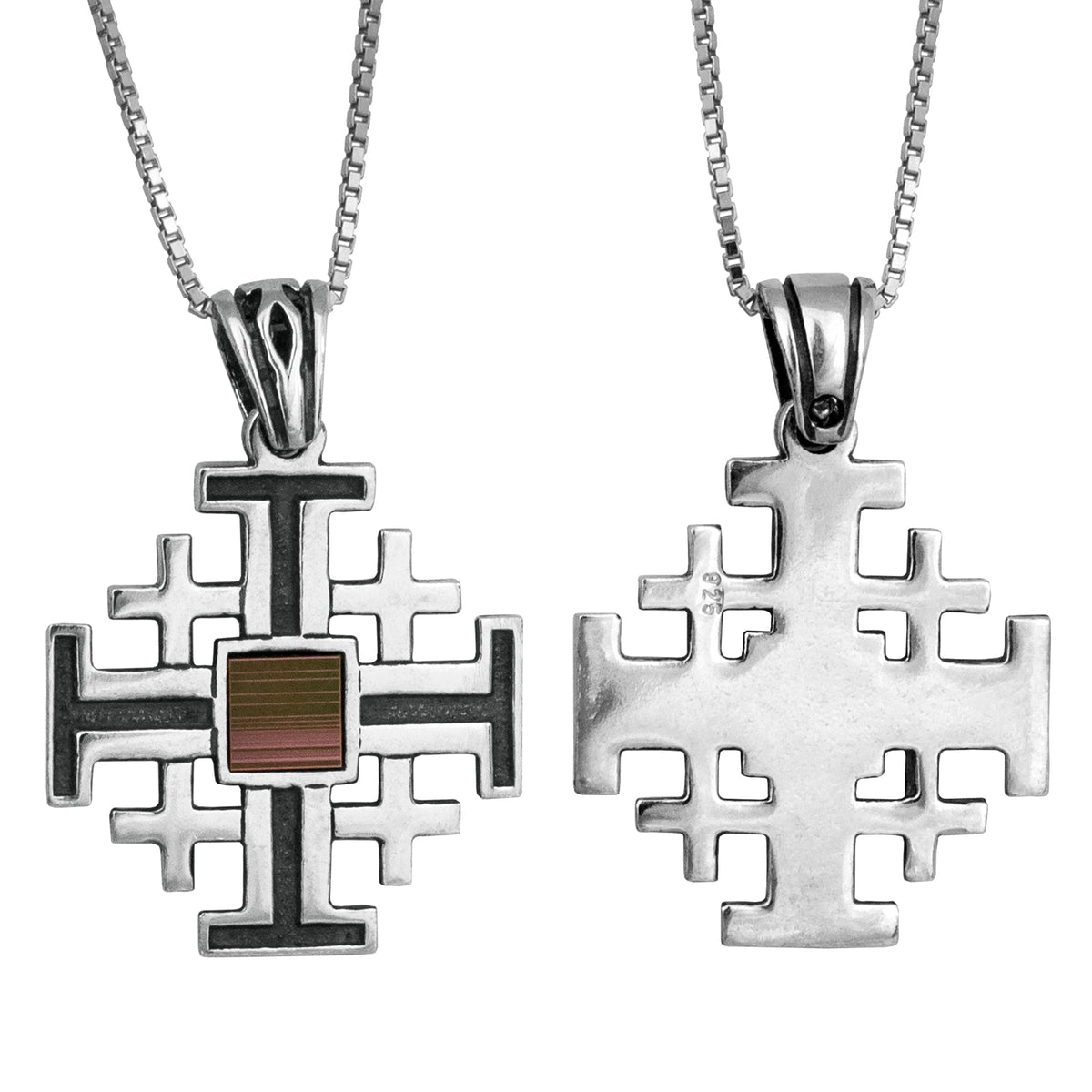 Jerusalem Cross Nano Sim New Testament Sterling Silver Pendant I Gift from Holy Land - The Peace Of God®