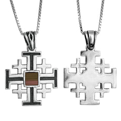 Jerusalem Cross Nano Sim New Testament Sterling Silver Pendant I Gift from Holy Land - The Peace Of God®