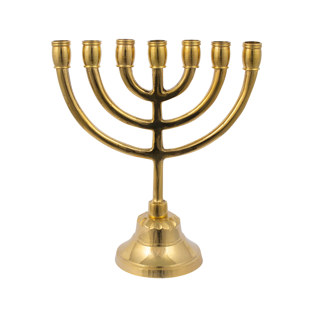 Mini menorah shiny finish brass /6 inches -15cm - The Peace Of God®
