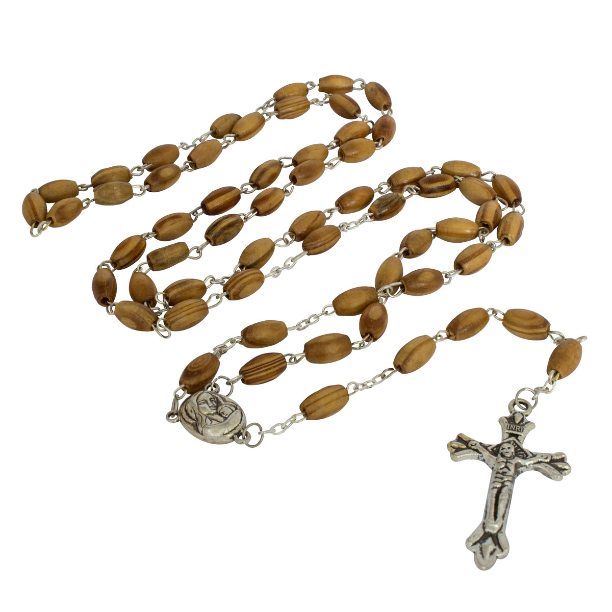 Olive wood Handmade Rosary beads Prayer Knot with Holy Soil from Jerusalem