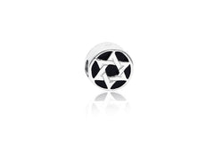 Star of David Bead on Black Enamel Backround 