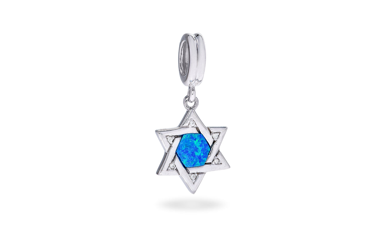 Opal Stones Star of David Bead