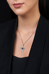 Nano Sim NT Silver Pendant - Cross Studded with Eilat Stone - The Peace Of God®