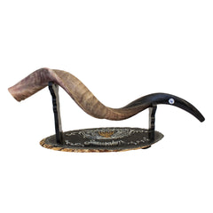 Wood Stand Shofar - Jerusalem Menorah - The Peace Of God®
