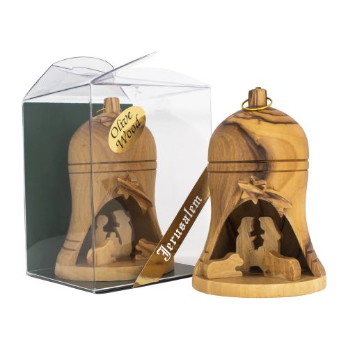 Nativity set From Olive Wood / Handmade Bell Christmas Nativity Scene Natural Olive Wood - The Peace Of God®
