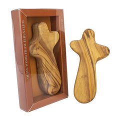 Olive Wood Comfort Cross / Wooden Christianity Cross from Natural Olive Wood - The Peace Of God®