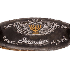 Wood Stand Shofar - Jerusalem Menorah - The Peace Of God®