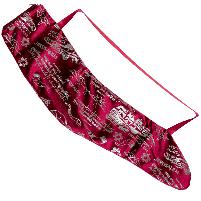 Jerusalem Burgundy and Silver Velvet Shofar Bag - The Peace Of God®