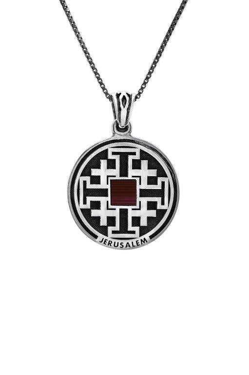 Jerusalem Cross Necklace Silver