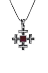 Jerusalem Cross Silver Pendant - Nano Sim NT