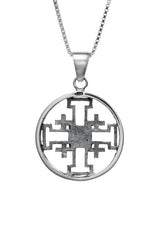Nano Sim NT Round Silver Pendant - The Jerusalem Cross - The Peace Of God®
