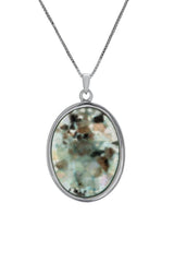 Nano Sim NT Oval Convex Silver Pendant - Roman Glass - The Peace Of God®