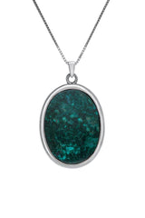 Nano Sim NT Oval Convex Silver Pendant - Eilat stone - The Peace Of God®