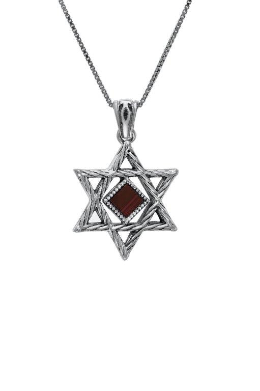 Nano Sim OB Silver Pendant - Star of David with Rope-Shaped Finishing - The Peace Of God®