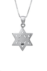 Nano Sim OB Silver Pendant - Star of David with Stone-Shaped Finishing - The Peace Of God®