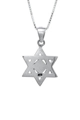 Nano Bible Sim Silver Pendant - Star of David with Rope Finish - The Peace Of God®