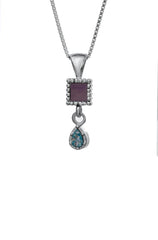Nano Sim OB Silver Pendant - Drop Studded with Roman Glass - The Peace Of God®