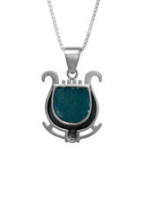 Nano Sim OB Silver Pendant - David's Harp with Roman Glass - The Peace Of God®