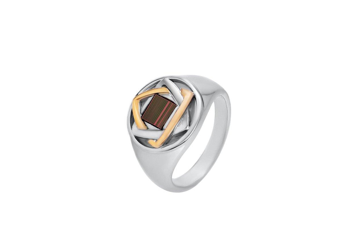Silver and 9K Gold Ring Nano Sim OB - Star of David - The Peace Of God®