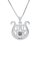 Nano Sim OB Silver and 9K Gold Pendant - David's Harp and Star of David - The Peace Of God®