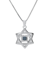 Nano Bible Sim Silver and 9K Gold Pendant - Star of David - The Peace Of God®