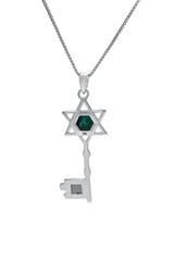 Nano Sim OB   Silver Pendant Decorated with 9K Gold and Eilat Stone - The Peace Of God®